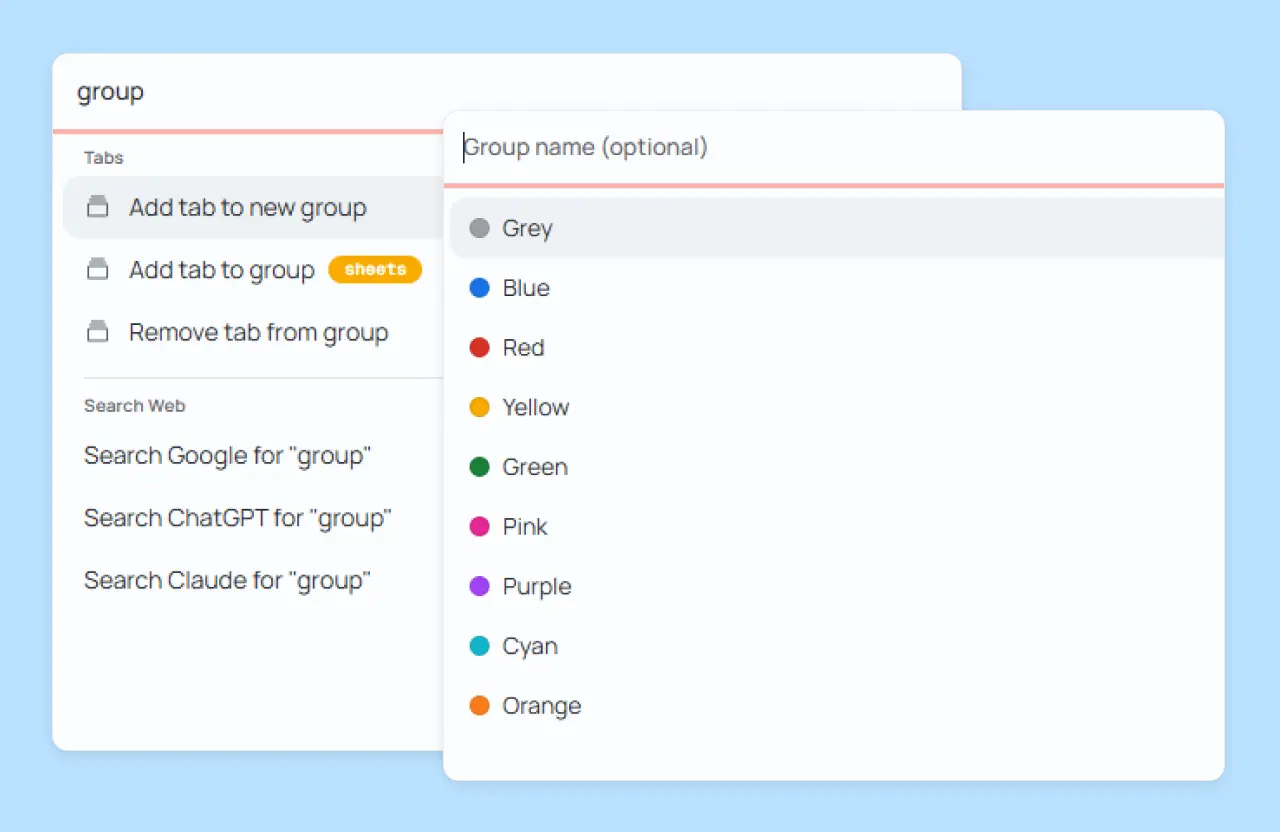 Conduktor tab group management screenshot